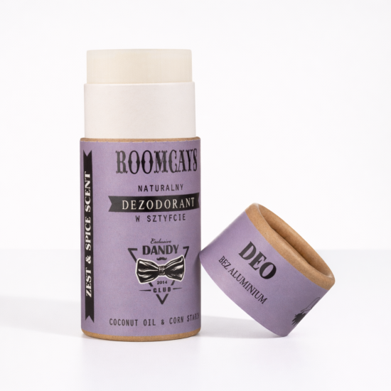Naturalny dezodorant męski bez aluminium w sztyfcie Roomcays - Zest and spice - zestaw 3 szt.