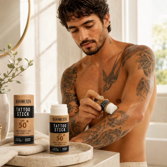 ROOMCAYS Mineralny Sztyft SPF 50 do ochrony tatuażu, 45g